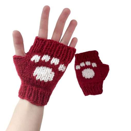 Blood Red Paw Gloves