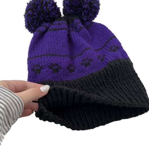 Alternative view of Midnight & Galaxy Bear Winter Paw Beanie