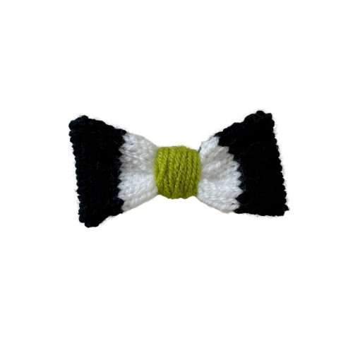 Black & White Duo - Green Bow (Alligator Clip)