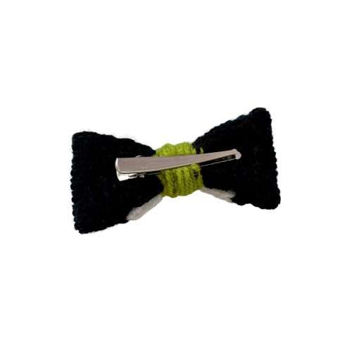 Black & White Duo - Green Bow (Alligator Clip)