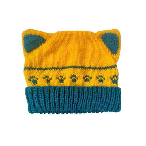 Aurora & Lemon Cat Winter Paw Beanie